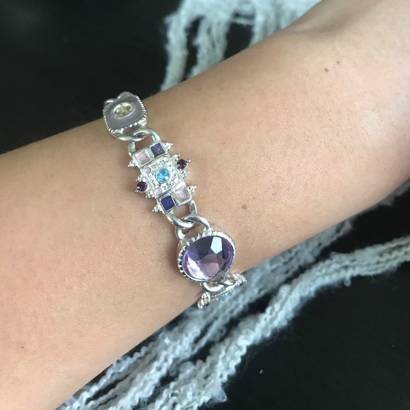 Silver Bracelet with Purple Accents - Picture 4 of 4